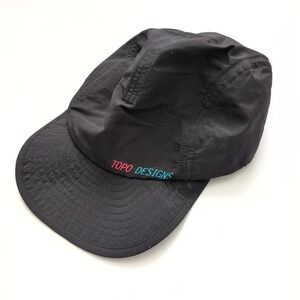Topo Designs Black Nylon Baseball Cap Unisex One Size Adjustable Drawcord Soft